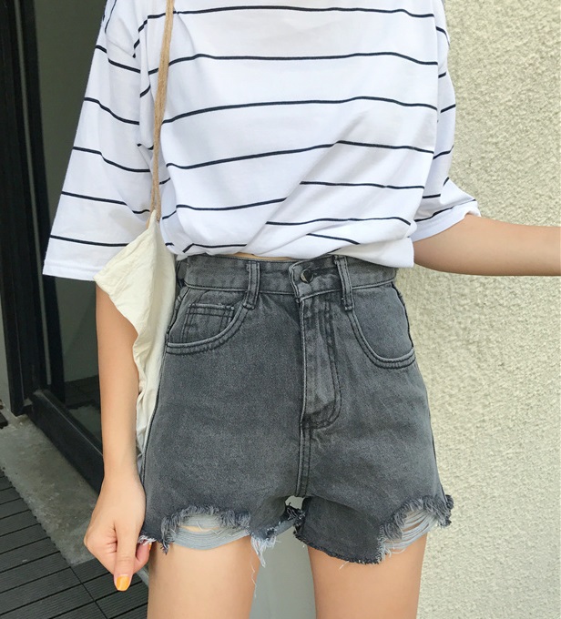 Quần short jean nữ XÁM RÁCH HAI BÊN siêu xinh #S,X-19