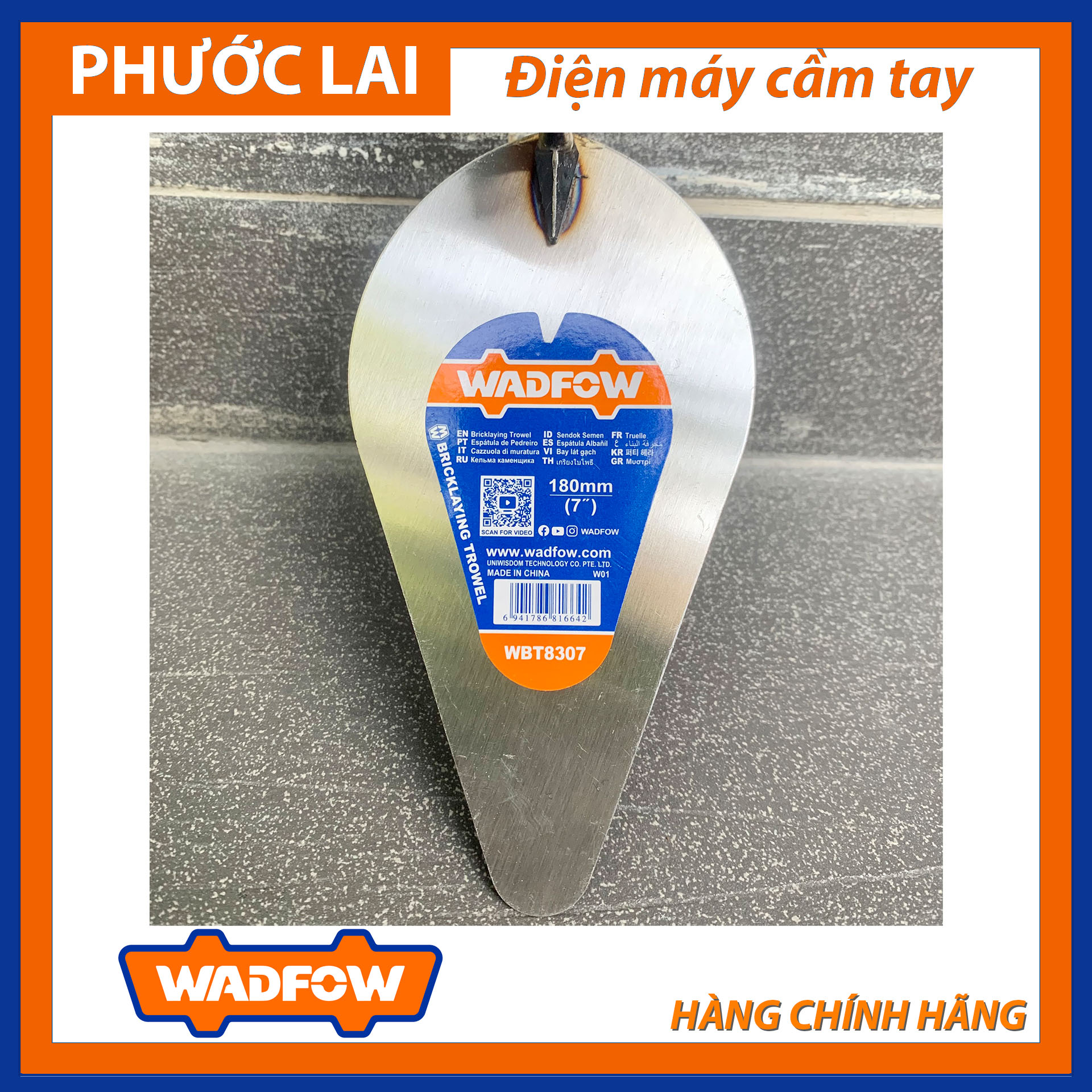 Bay trát vữa 180mm (Chính Hãng) WADFOW WBT8307 (Phước Lai PLC)