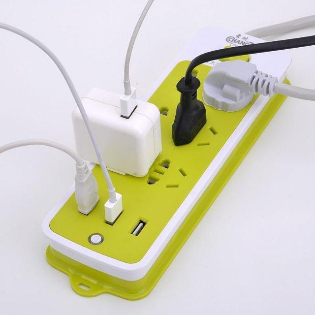 Ổ cắm điện 6 cổng kèm 3 cổng USB