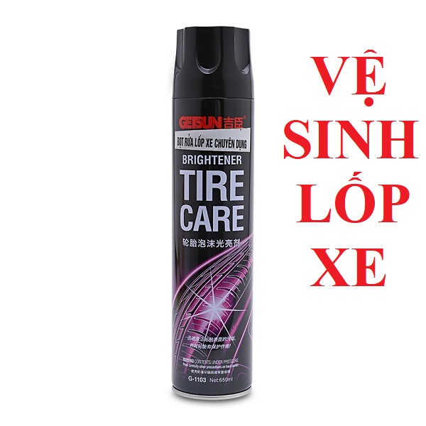 [HCM]Chai xịt bọt rửa lốp xe chuyên dụng Getsun 650ml MSS79