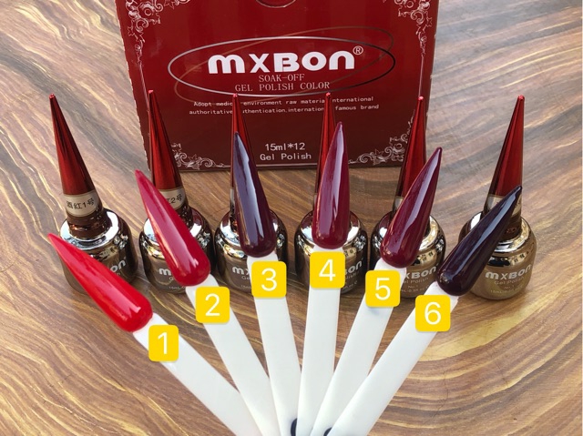 Sơn Gel Mxbon 6 Màu Đỏ Đẹp Hot - sinailmi