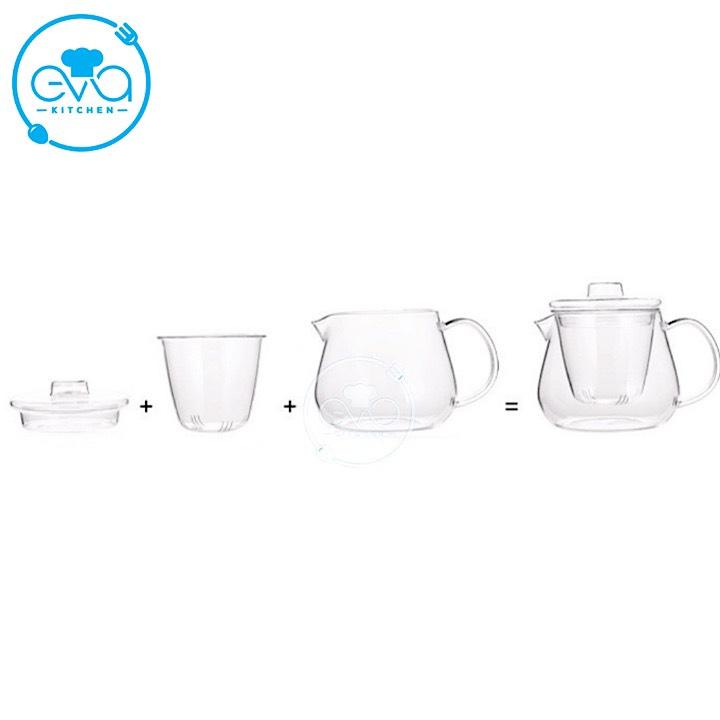 [HCM]Bộ Bình 4 Tách Pha Trà Thuỷ Tinh Chịu Nhiệt Cao Cấp