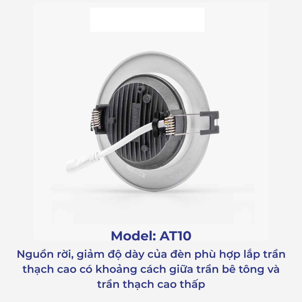 Đèn LED Âm trần Downlight Rạng Đông D AT10L 90/7W (Viền Vàng, Viền Bạc)
