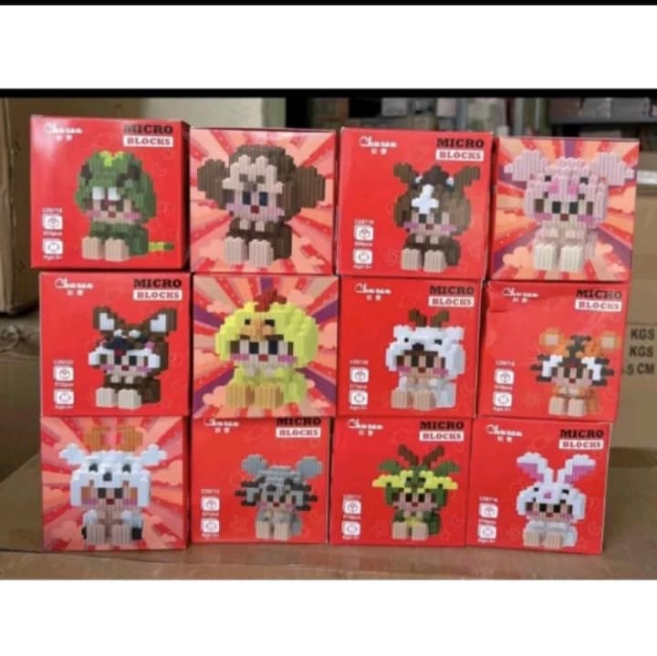 Mô hình lắp ráp 12 con giáp chọn mẫu