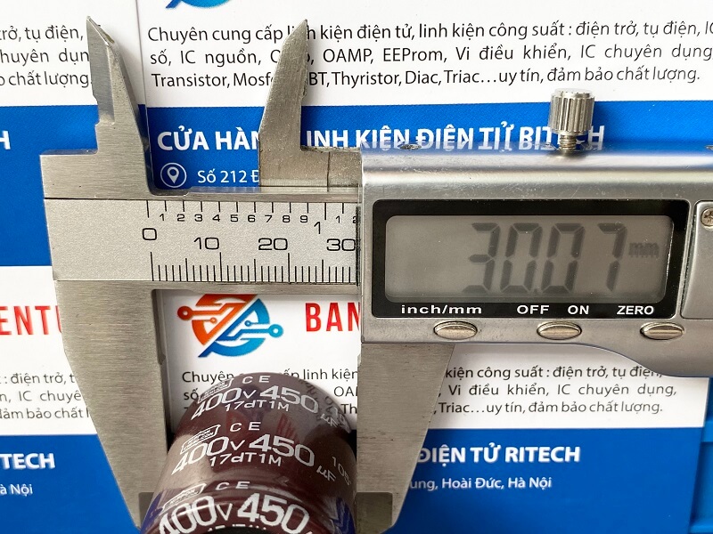Tụ hóa 450uF 400V kích thước 30x35mm