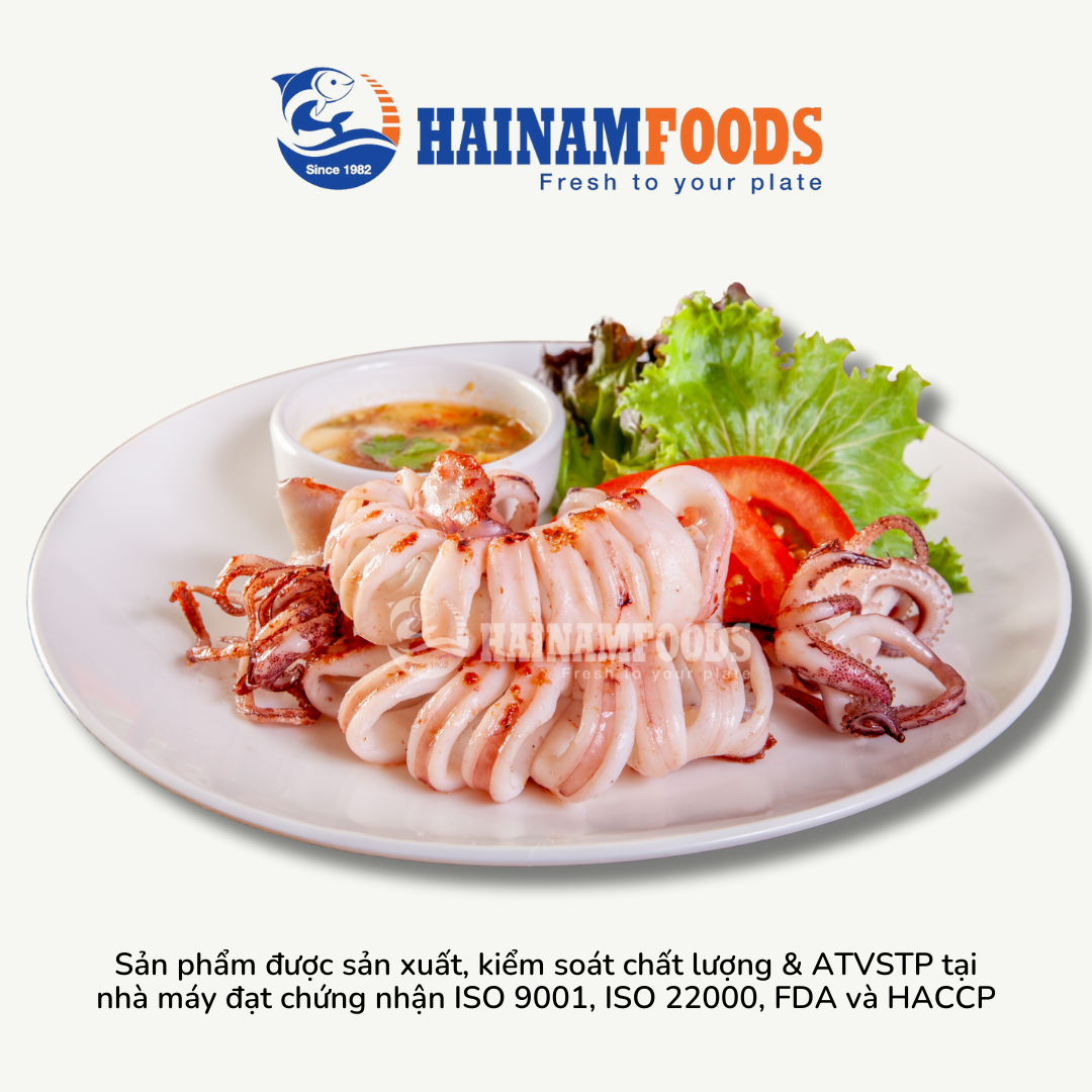 MỰC ỐNG NGUYÊN CON LÀM SẠCH HẢI NAM FOODS