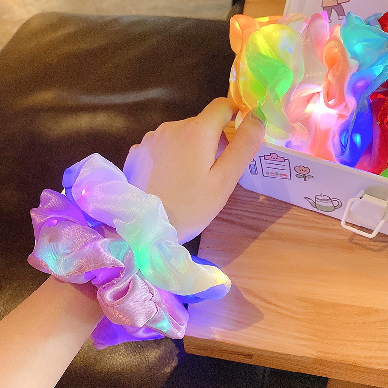 ( ĐƯỢC CHỌN MÀU ) Dây buộc tóc Scrunchies Hàn Quốc đèn led phát sáng