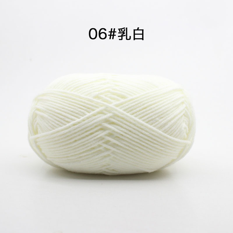 Len milk cotton mác đen cuộn 50g (mã màu 01-40)