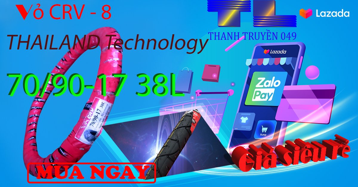 Vỏ CRV 1 cặp ( 60/90-17 và 70/90-17) technology Thailan bao bì đỏ