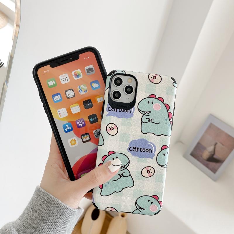 Ốp Lưng Da IMD DiNo Cartoon