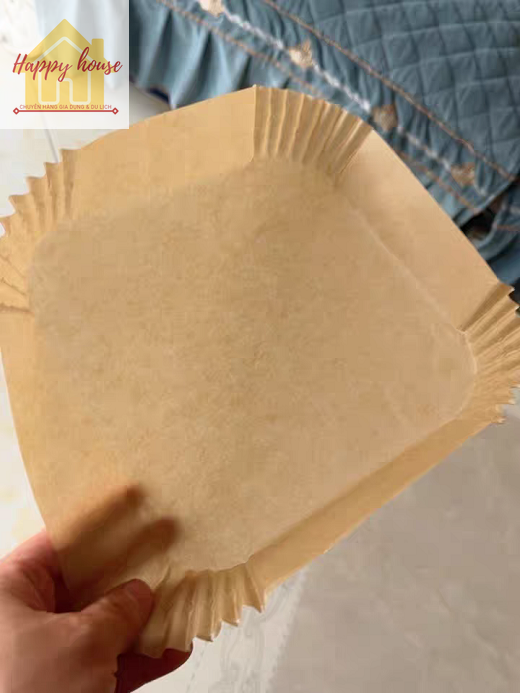 Set of 50 square base oil-free fryer liners, oil-absorbent non-stick baking parchment paper, multi-purpose food storage