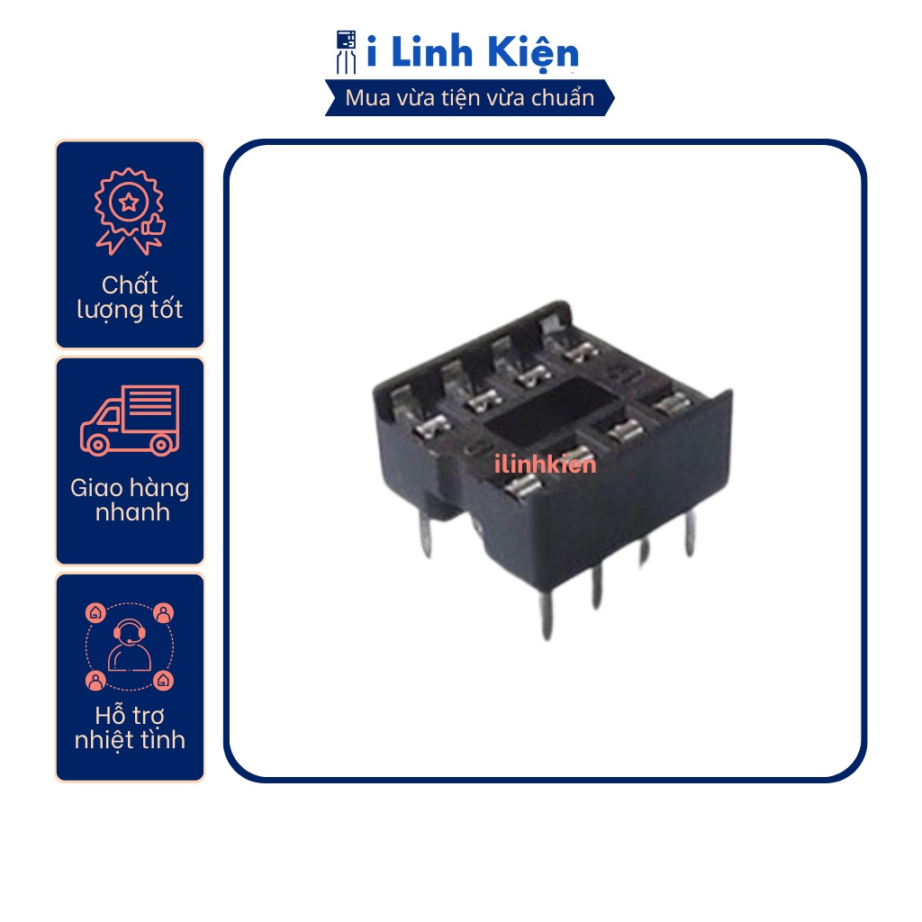 Đế IC 8 chân DIP-8 loại dẹp chất lượng tốt