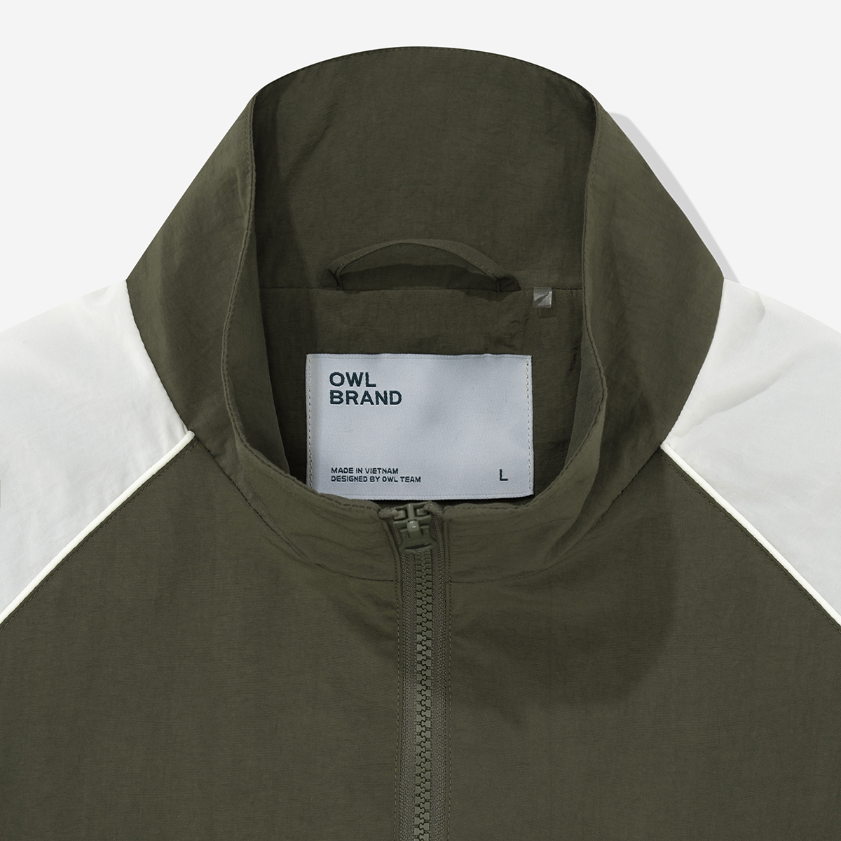 Áo khoác dù Owlbrand Halfzip/Rêu