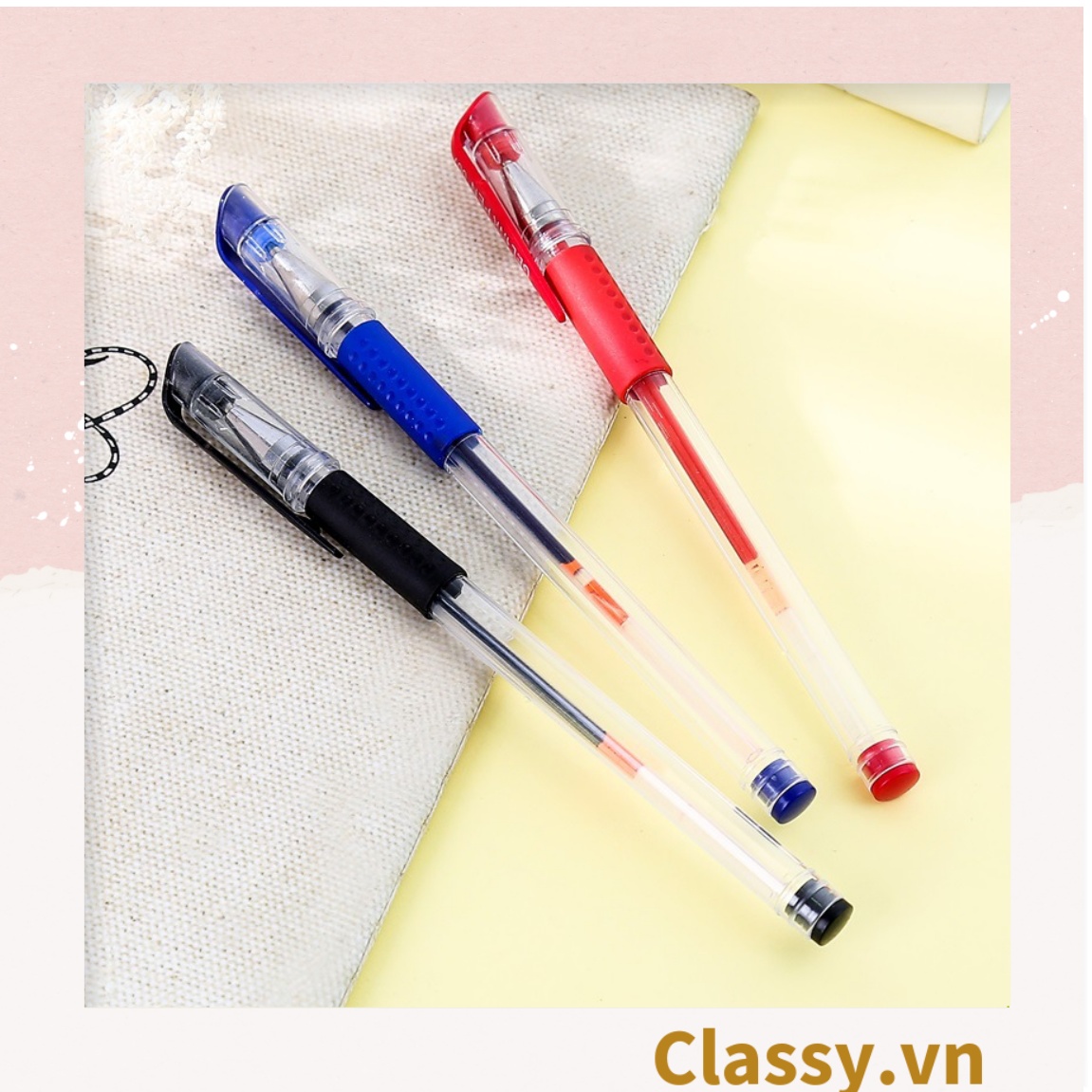 Classy Bút Nước Gel 0.5 Màu Mực Đen Xanh Đỏ