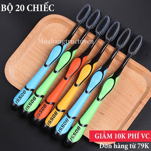 Combo 3 bàn chải đánh răng BOSSI than hoạt tính cao cấp đánh cực êm
