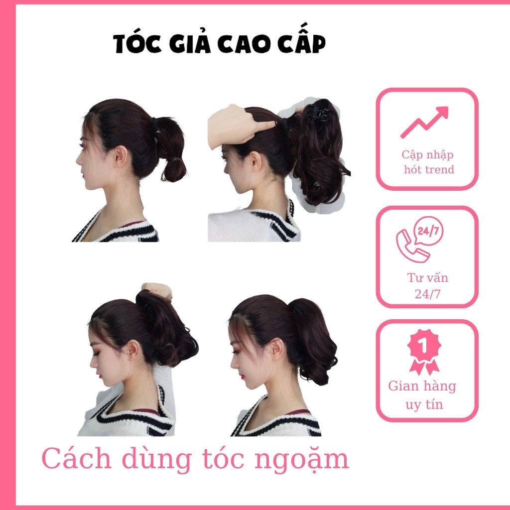 Tóc giả ngoặm ngắn 25cm, mã m036