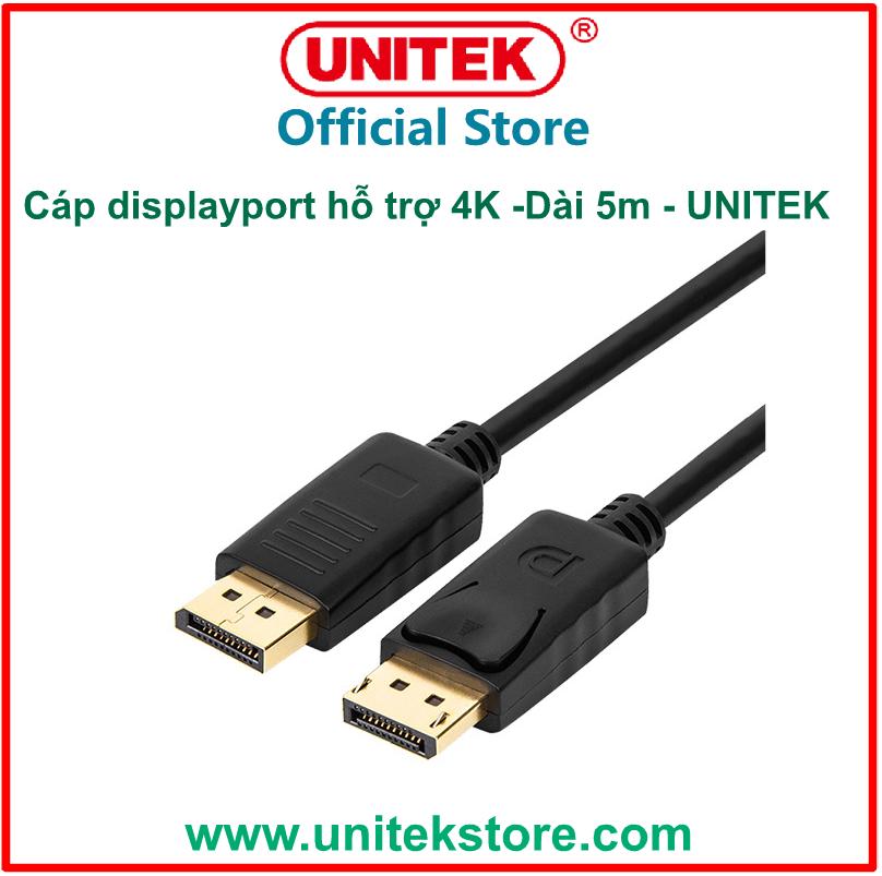 [UNITEK STORE] CÁP DISPLAYPORT 4K - Dài 5M UNITEK (Y-C 610BK)