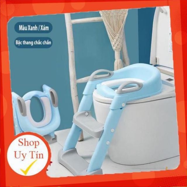 Nắp bồn cầu có thang đi vệ sinh cho bé