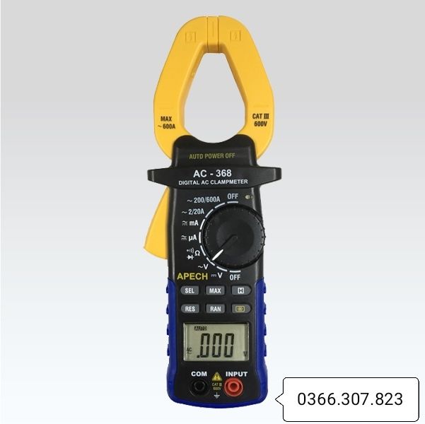 [Hcm]Ampere Clamp Meter for Measuring Ac Current Apech Ac-368 (600A)