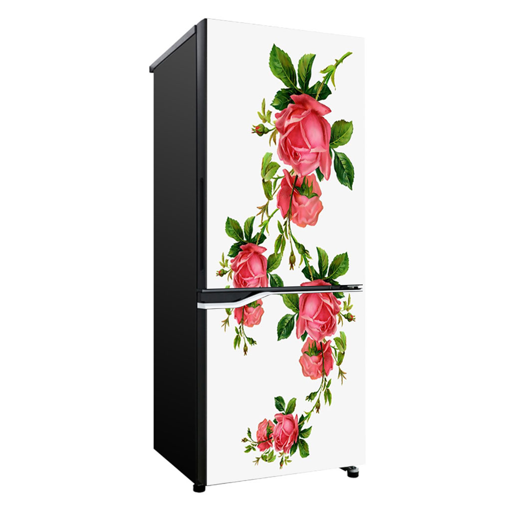 [HCM]Decal dán trang trí tủ lạnh mẫu Hoa Hồng
