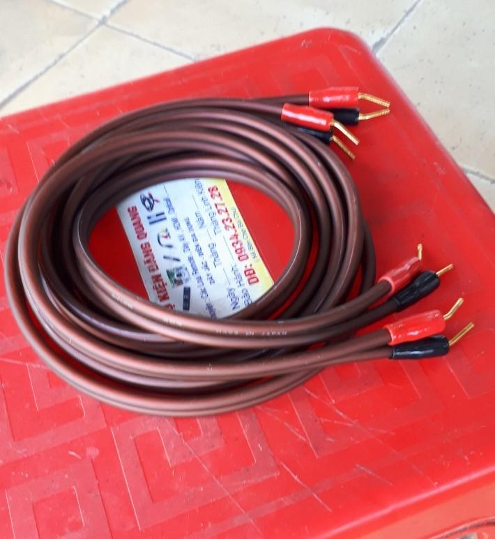 Cặp dây loa Canare dài 3m ( 2 vế ) hàn sẵn jack mỏ chim
