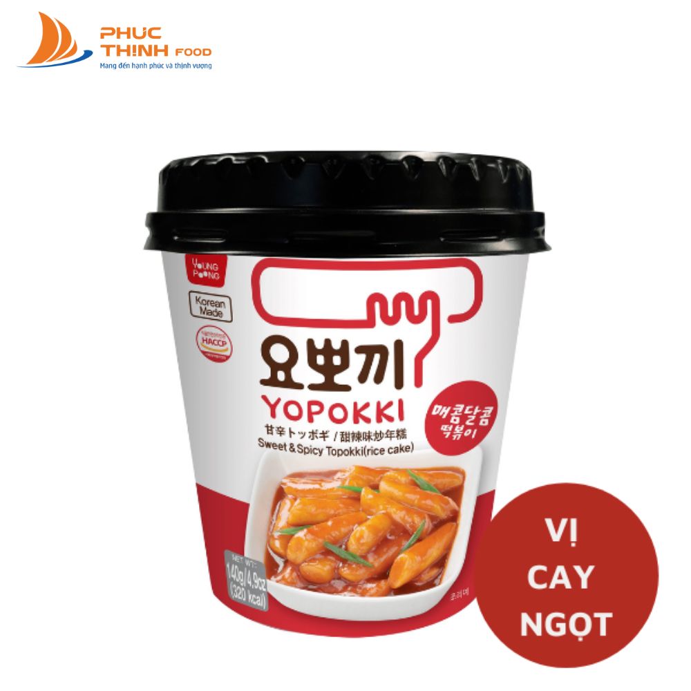 Bánh gạo Hàn Quốc Yopokki vị cay ngọt cốc - 140g