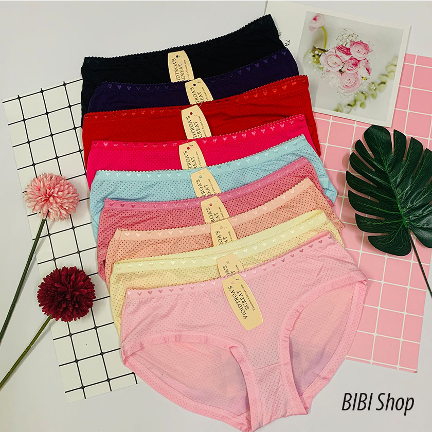 Combo 10 quần lót thái lan thun thông hơi 40-58kg - BIBI shop-TTH1, được thiết các lỗ thông hơi li ti giúp người mặc cảm giác thông thoáng