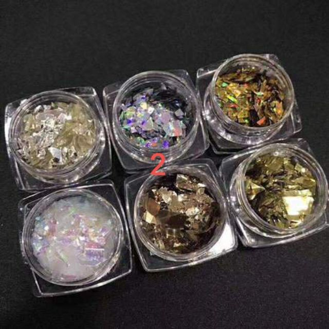 Sét nhũ giấy vàng bạc trang trí móng nail