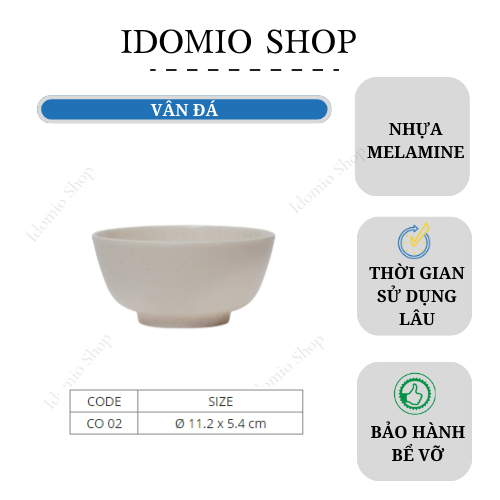 Chén Cơm Nhựa Melamine Vân Đá Kem