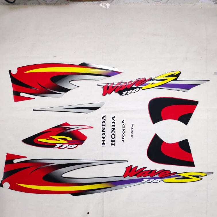 Trọn bộ tem 3 LỚP dán DÀN ÁO xe WAVE S 110 đời 2001 MẪU ZIN