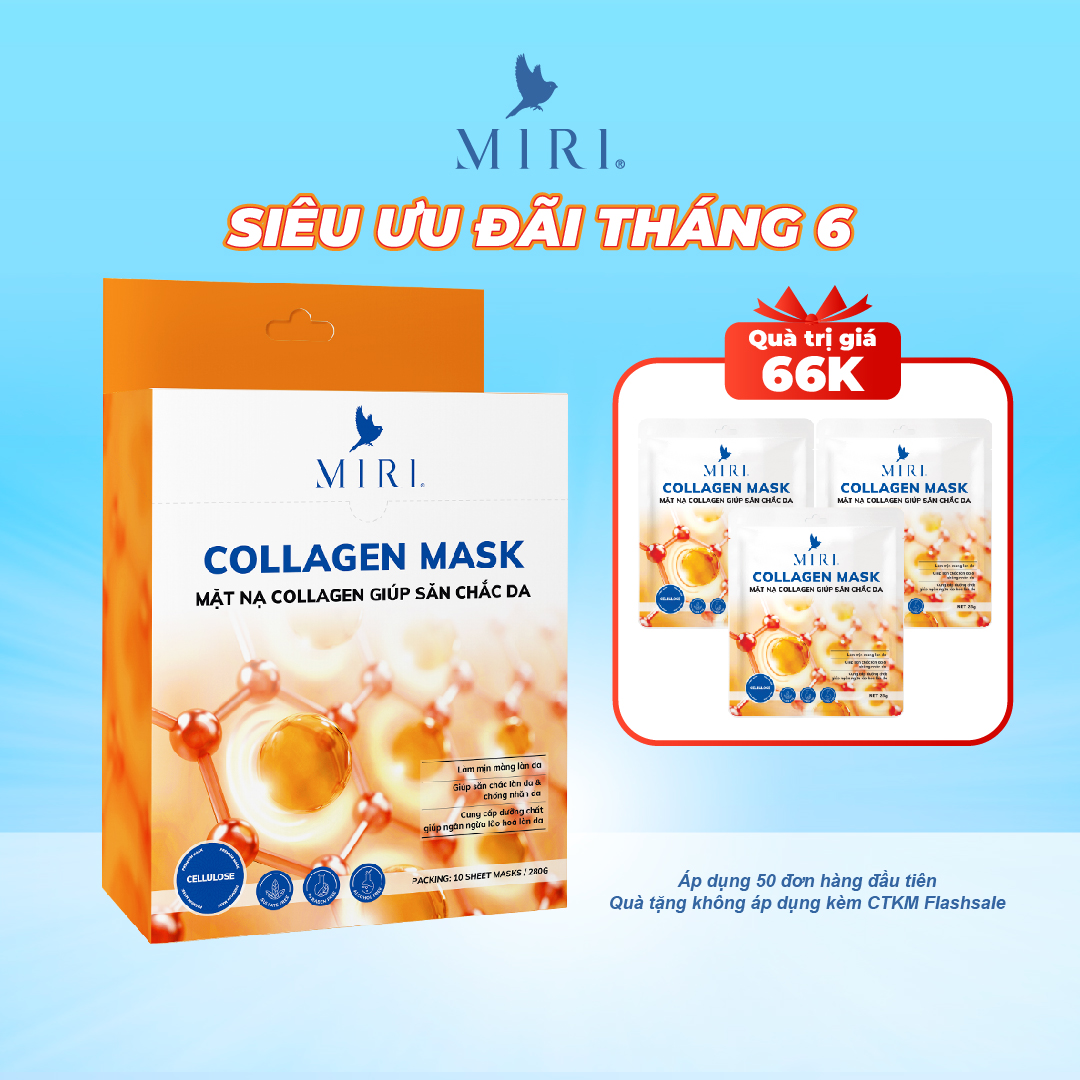 [Hộp 10 Miếng] Mặt Nạ Giúp Săn Chắc Da - Collagen Mask MIRI