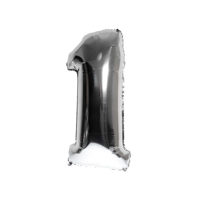Bóng số bạc number balloon 40cm bso04