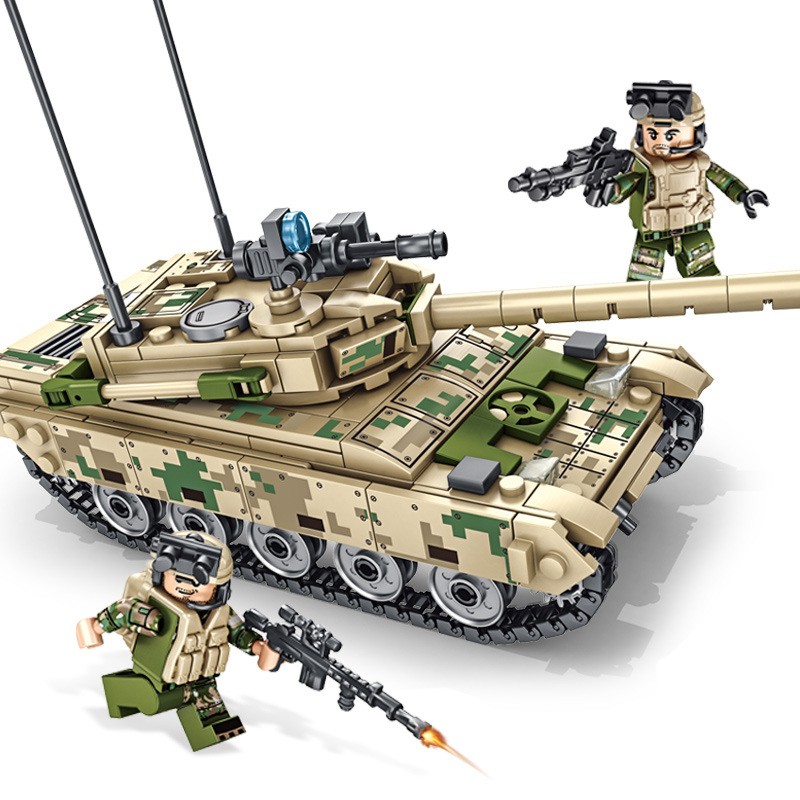 Lắp ghép mô hình sembo 105562 block iron blood heavy vt-4 main battle tank xe tăng