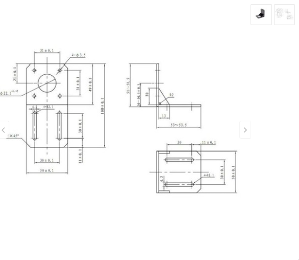 Gá Động Cơ Bước Size 57 - size 57mm