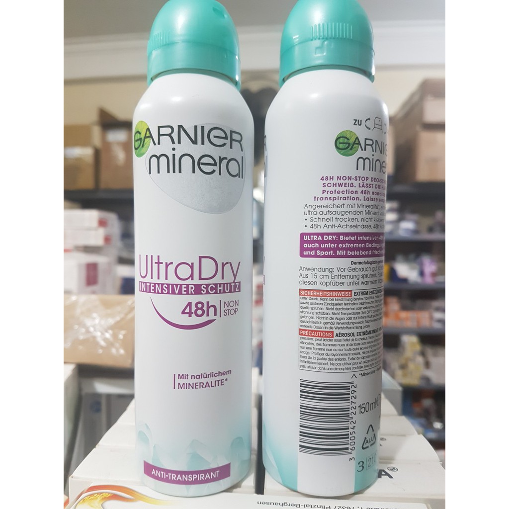Xịt khử mùi Garnier Mineral Ultra Dry của Đức -