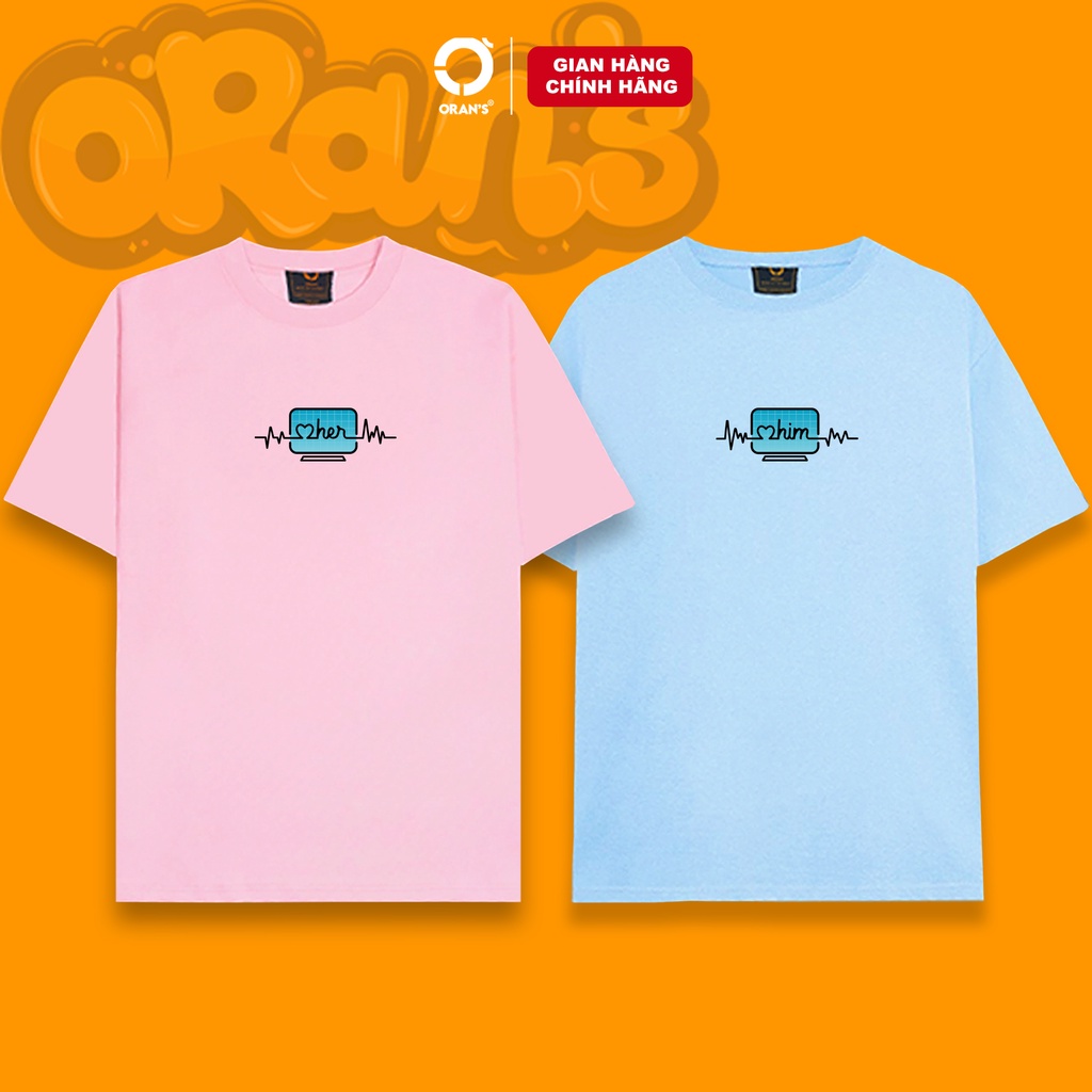 Áo đôi ORAN'S nhịp tim basic chất cotton 4C, FULLBOX - ORANS Valentine