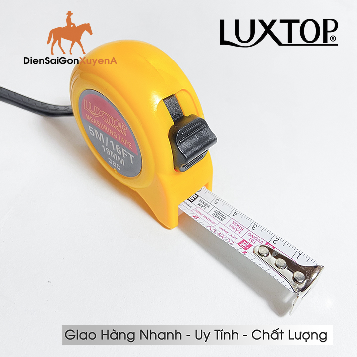 Thước kéo 5m x 19mm có lỗ ban LUXTOP,  thước kéo đo khoảng cách phong thủy 5 mét có lỗ ban