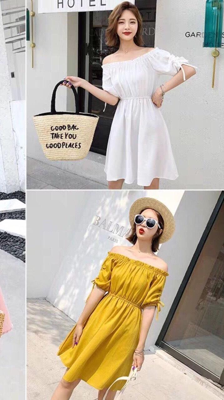 Đầm trẽ vai bánh bèo HL9238