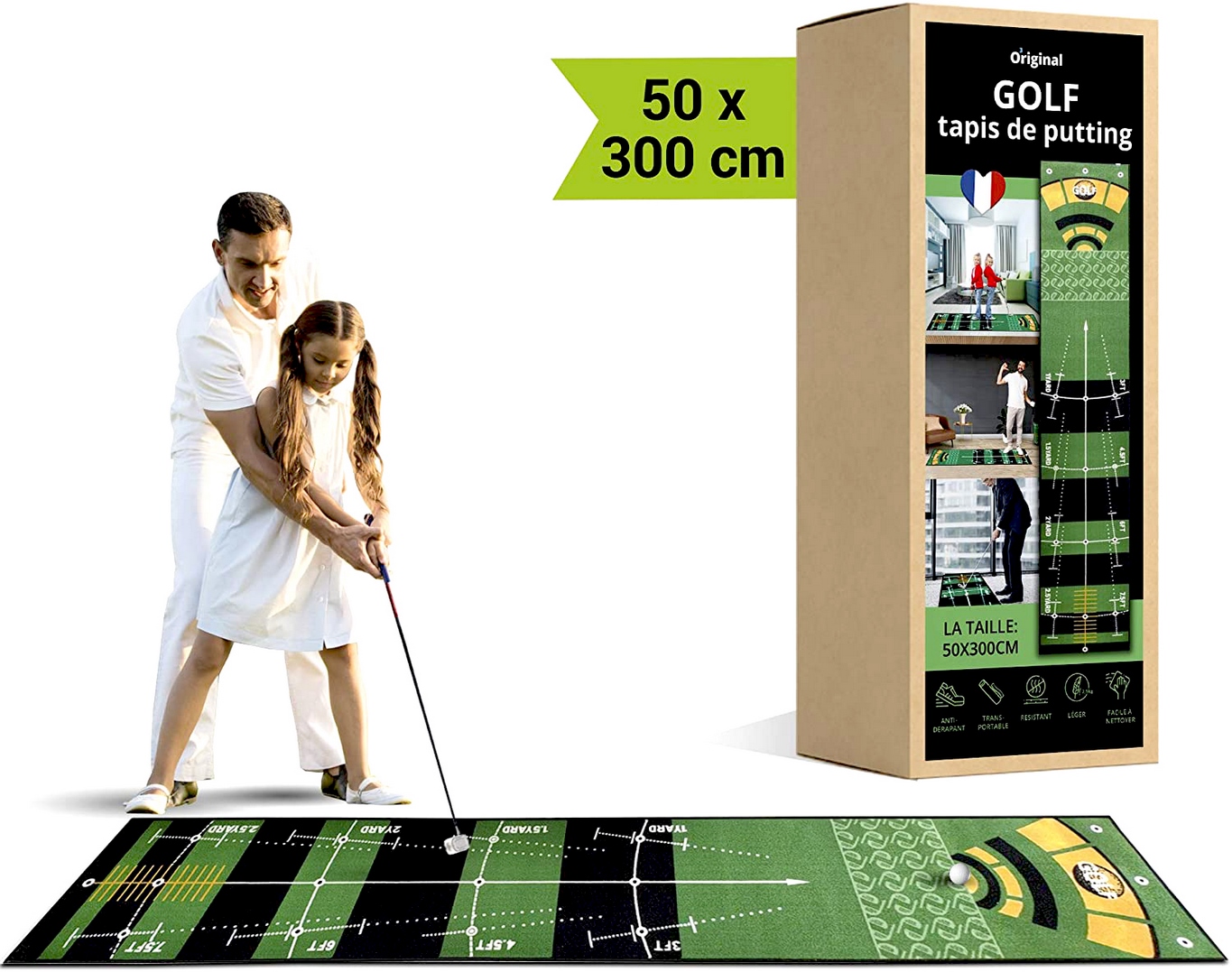 NEW 2022 - Golf Training Pads - Putting Green Mat/ Indoor Swing Hitting Practicing, Washable Carpet