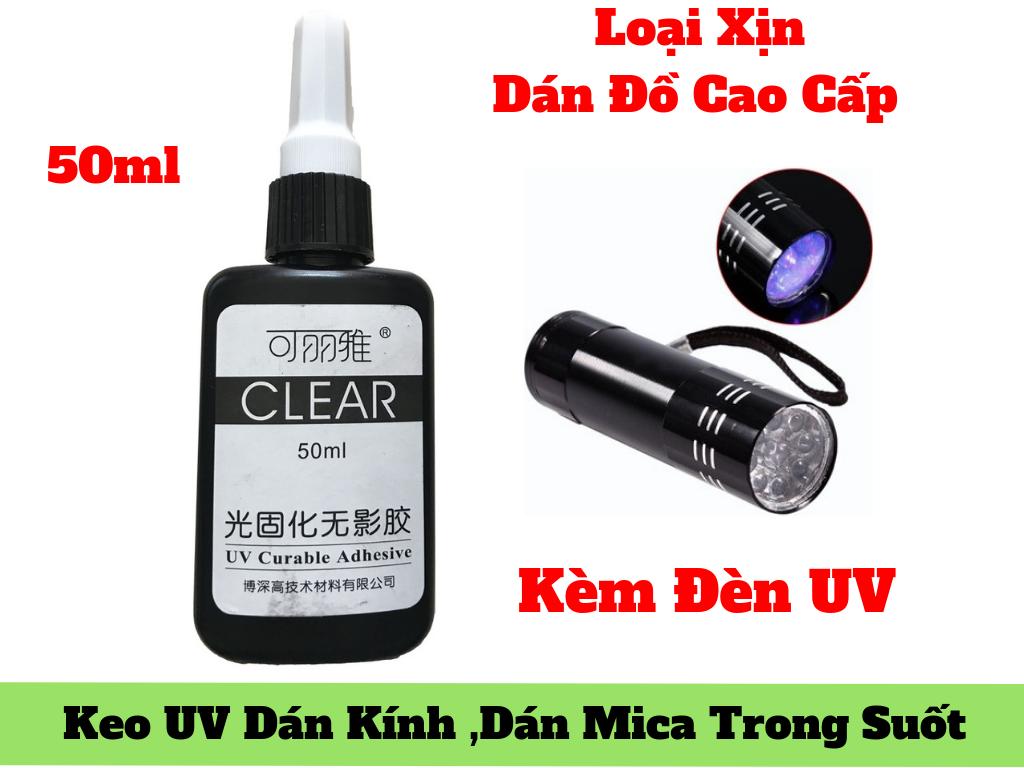 [HCM]Keo UV BySun BB010 50ml Dán Mica Dán Kính Dán Thép Kèm Đèn UV