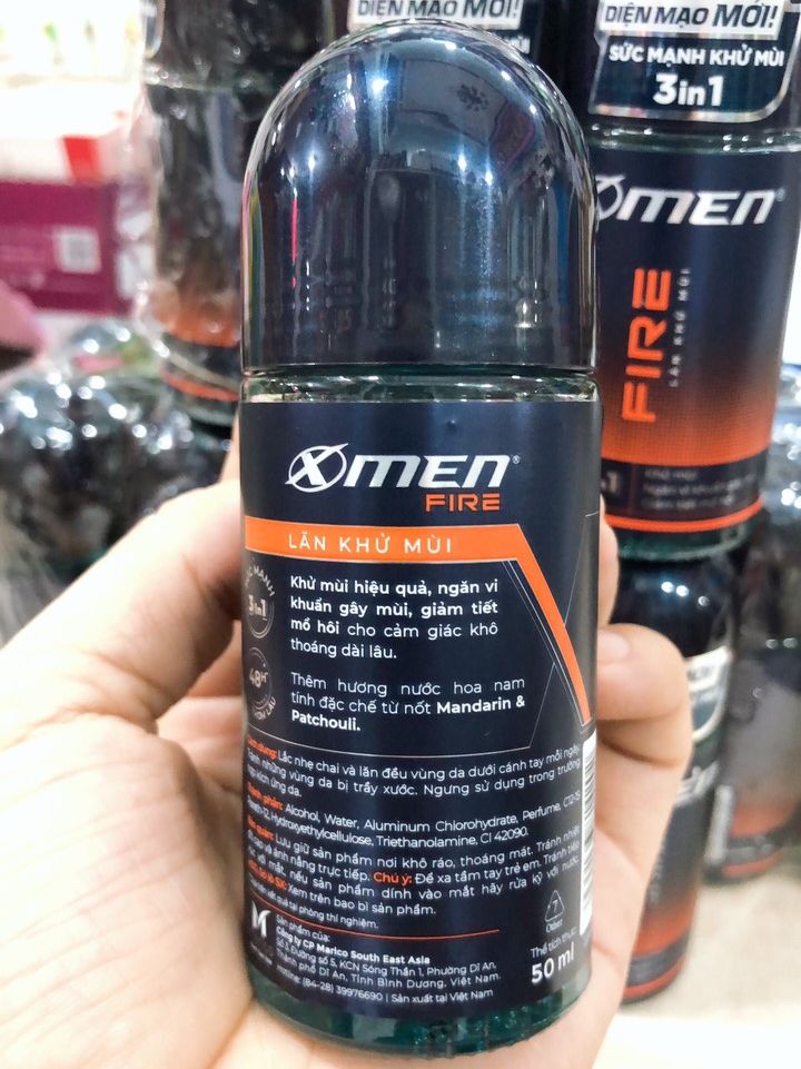 [HCM]Lăn khử mùi XMen Fire Active thơm mạnh mẽ 50ml