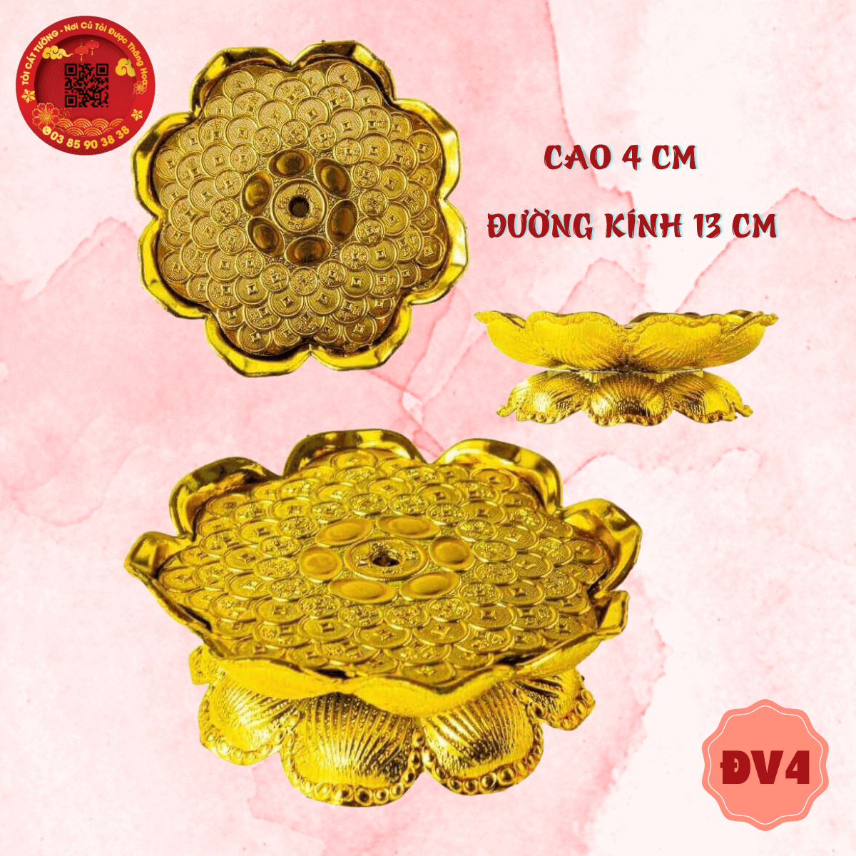 Set 10 đế vàng hoa sen - TỎI CÁT TƯỜNG