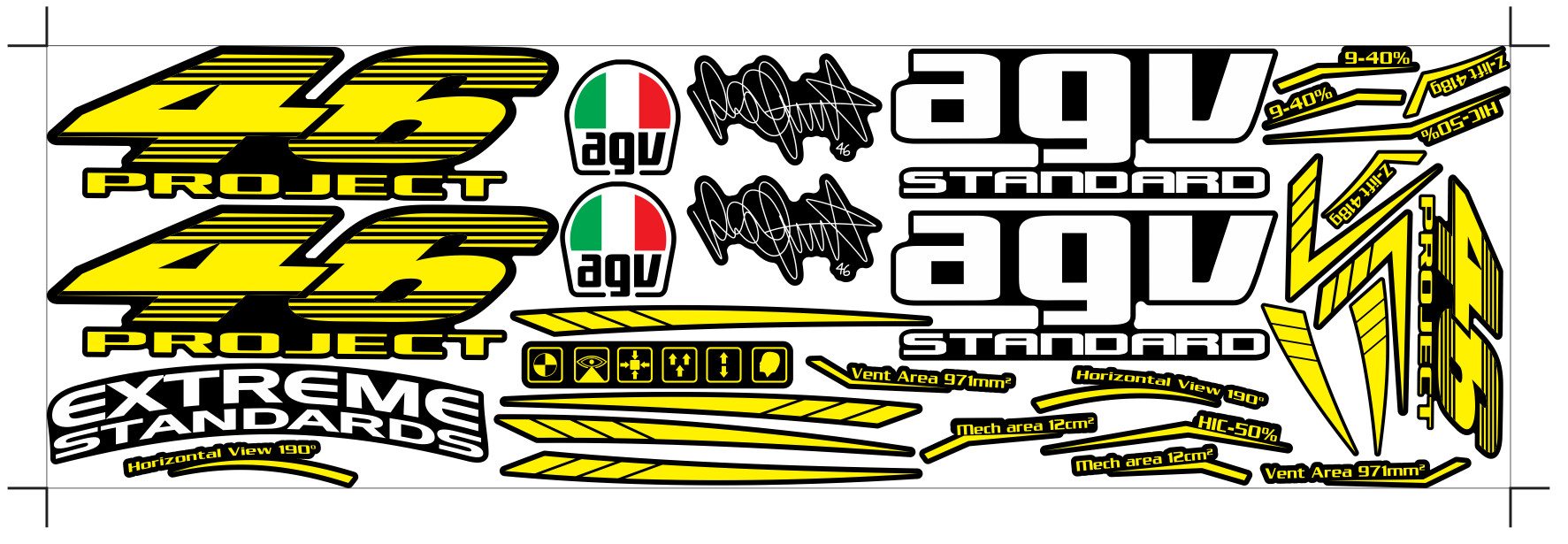 Tem logo AGV dán nón full face