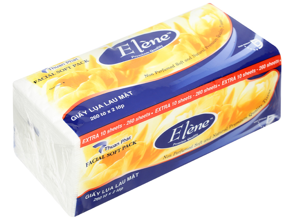 Khăn Giấy lụa lau mặt Giấy rút Elène 2 lớp 260 tờ