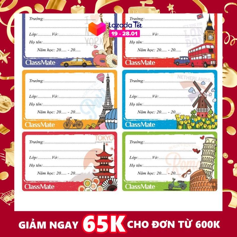 COMBO 100 CÁI NHÃN DÁN TẬP 5 DÒNG LỚN