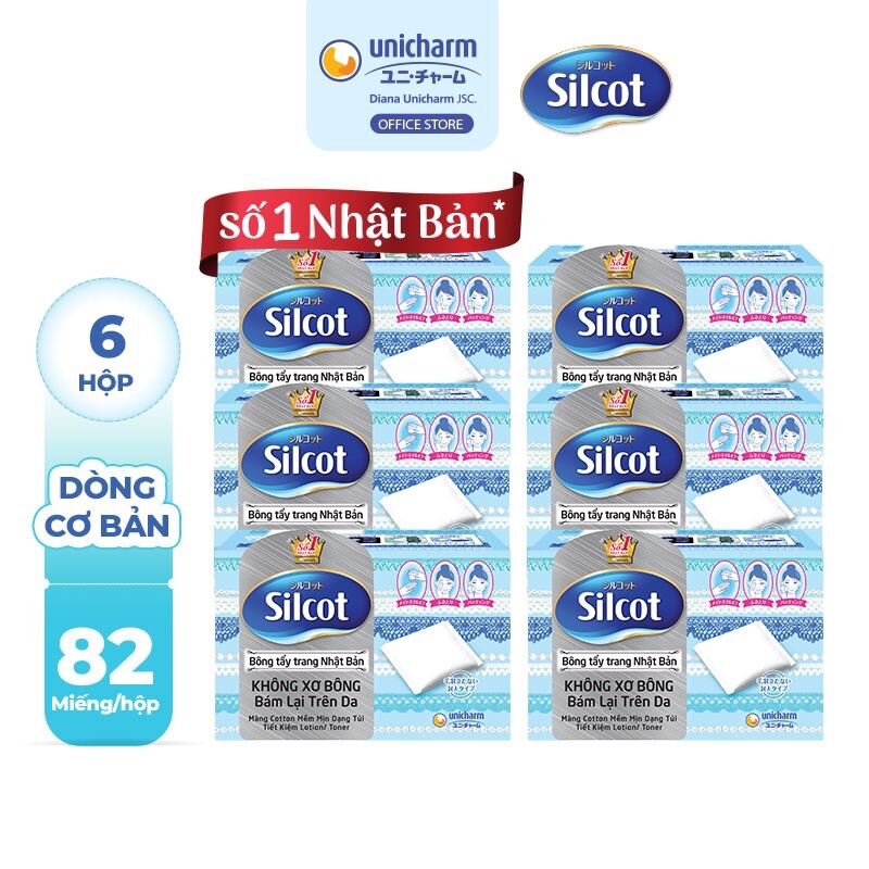 Hộp Bông trang điểm (bông tẩy trang) Silcot 82 miếng/hộp
