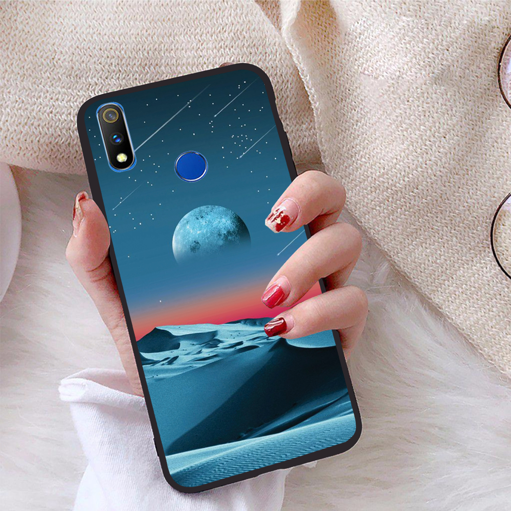 Ốp lưng iCase dành cho Realme 3 Pro viền dẻo TPU BST Vầng Trăng Lung Linh