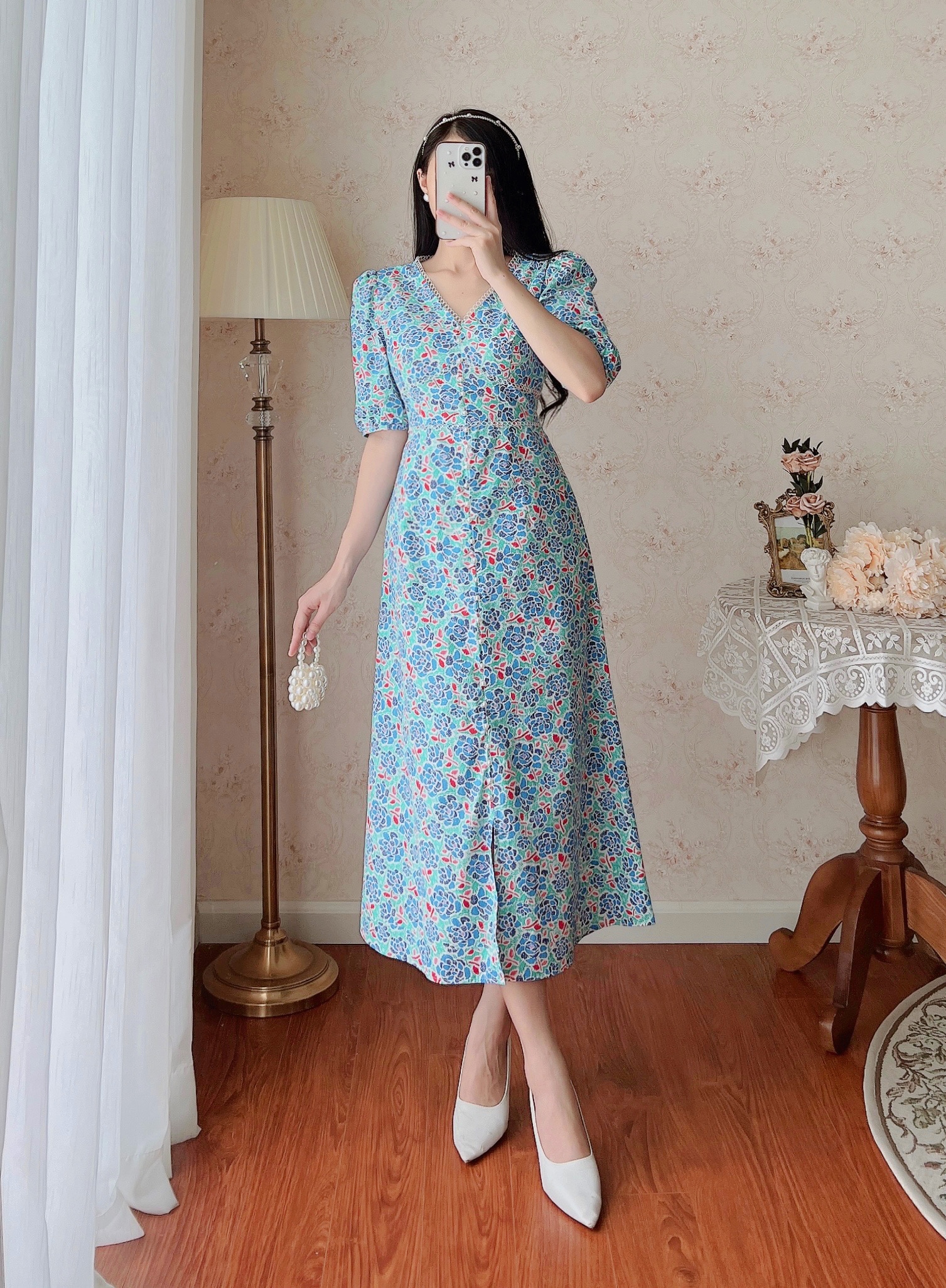 De Leah - Đầm Ôm A Midi Can Ren - Thời Trang Thiết Kế