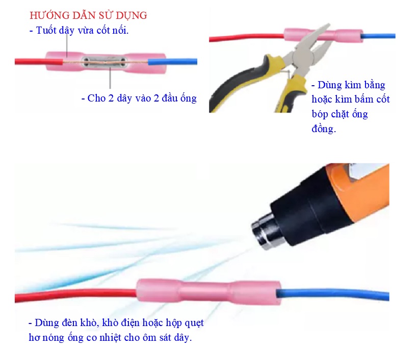 Cút nối điện co nhiệt (50 cái)