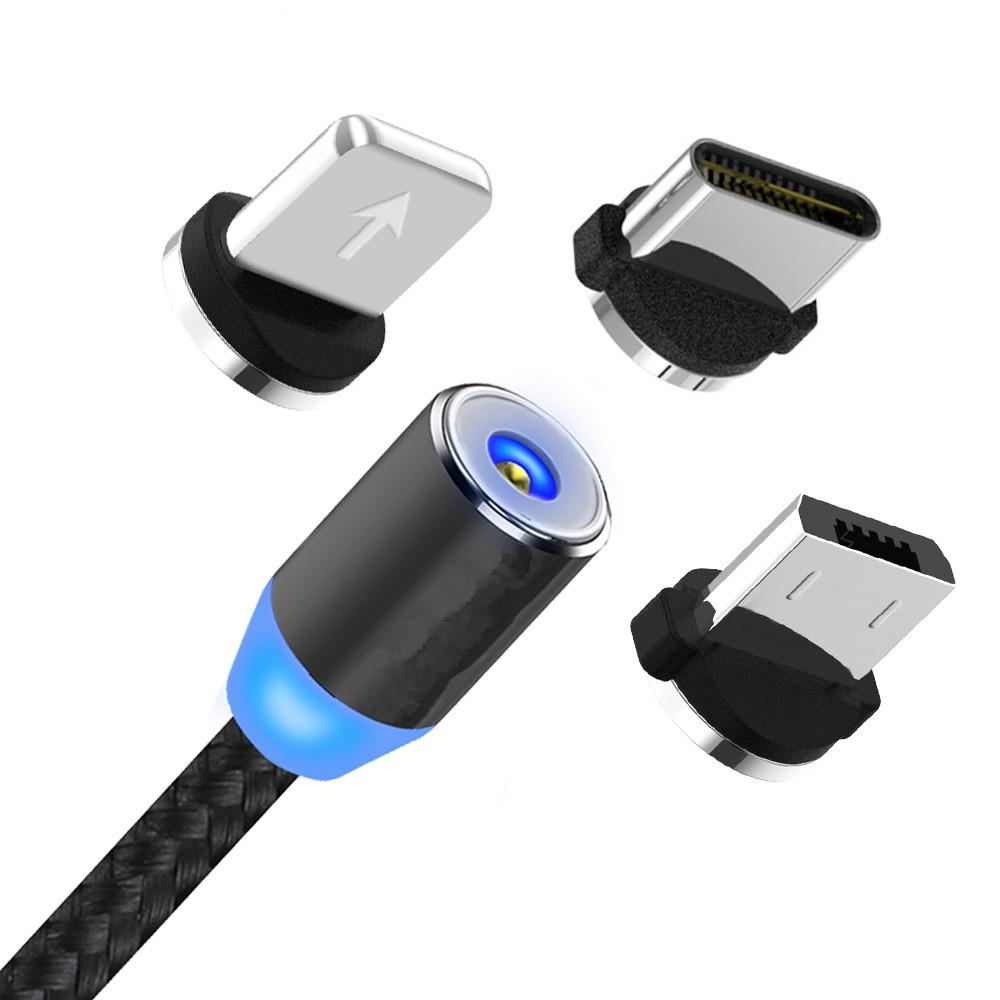 Cáp Sạc Nam Châm xoay 360 Độ 3 chân kết nối Micro IPHONE TypeC
